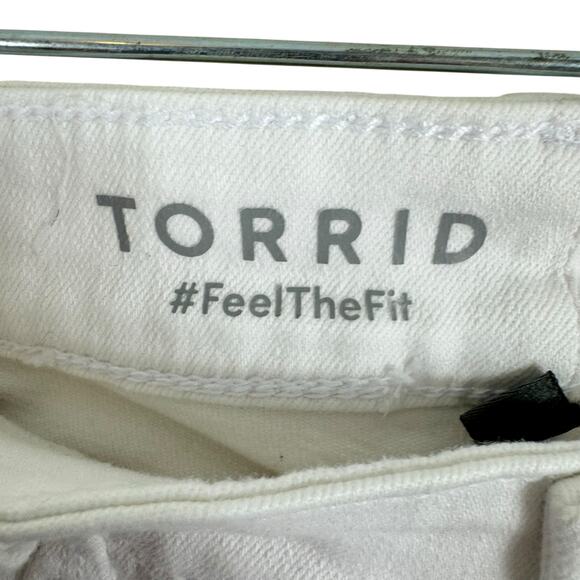 Torrid Cotton White Perfect Wide Leg Vintage Stretch Mid Rise Jeans Size 10T - Picture 10 of 13